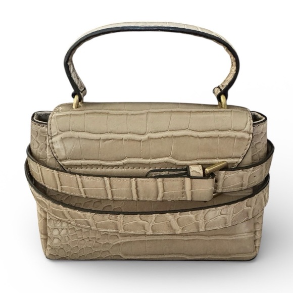 GUESS Beige Croc-Embossed Mini Bag - Picture 2 of 4